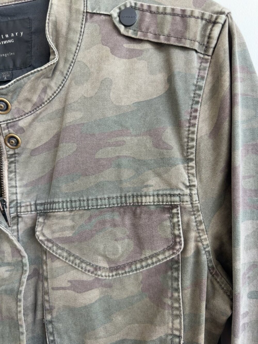 Sanctuary Clothing Camo Utility Jacket | Military Anorak | Drawstring Waist | L - Picture 3 of 7